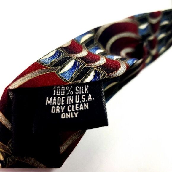 Bradley Scott‎ Silk Tie Multi-Colored Print Print Abstract USA - Picture 5 of 6
